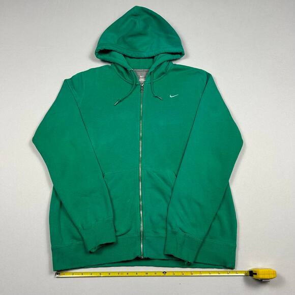 Y2K Nike Green Single Swoosh Zip Up Hoodie - Picture 6 of 7